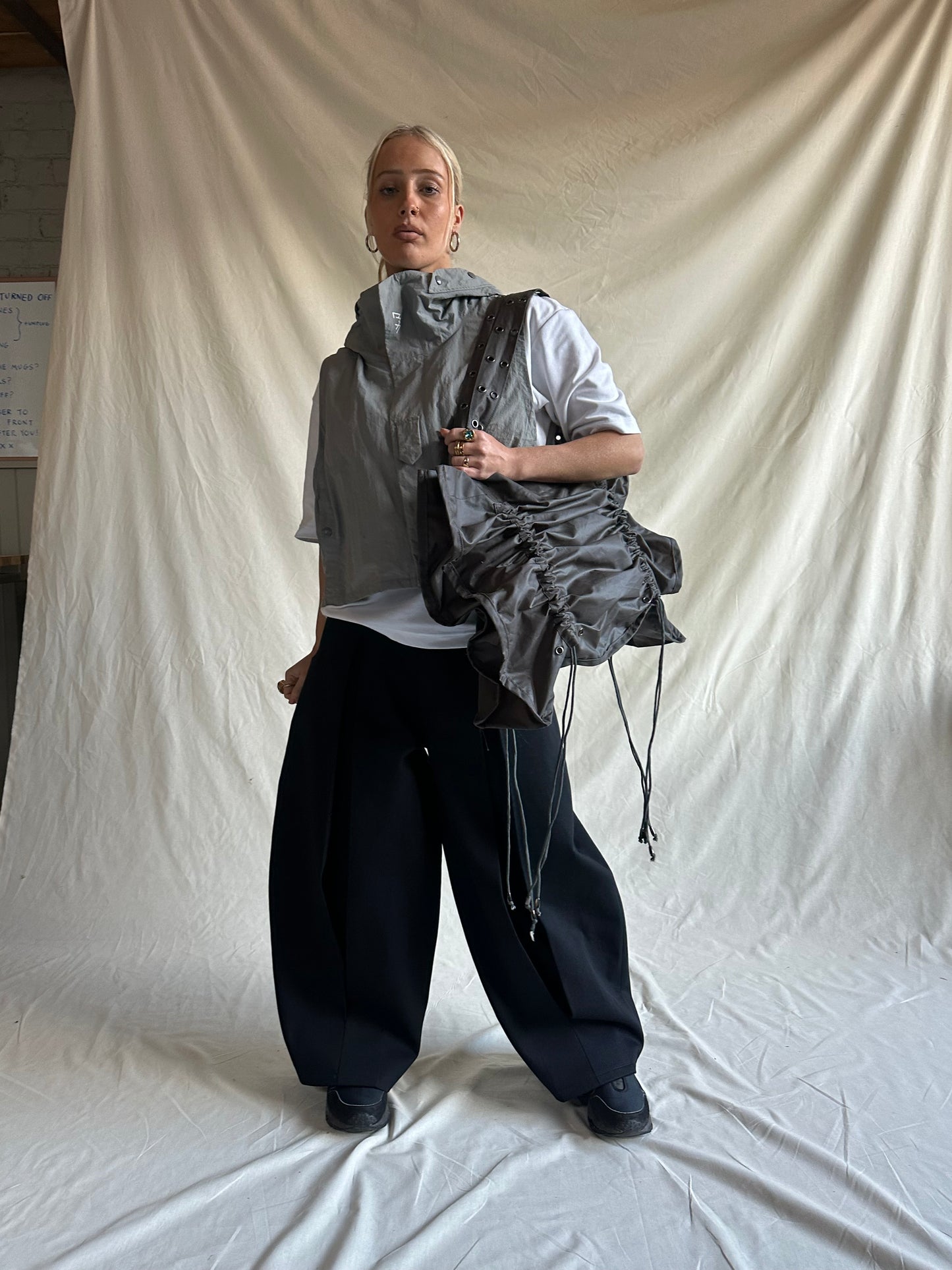 XL Rouched Concrete Tote Bag