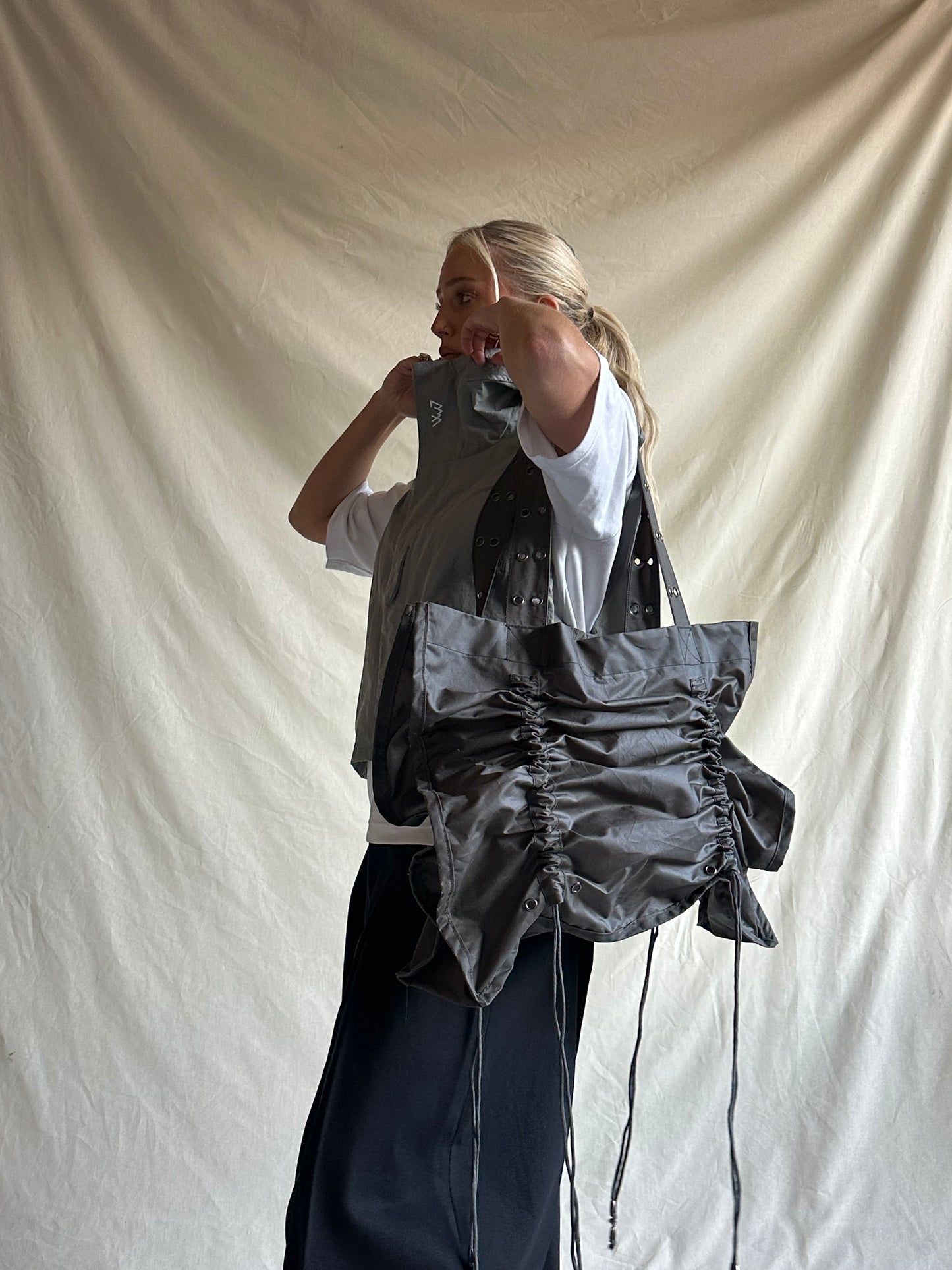 XL Rouched Concrete Tote Bag